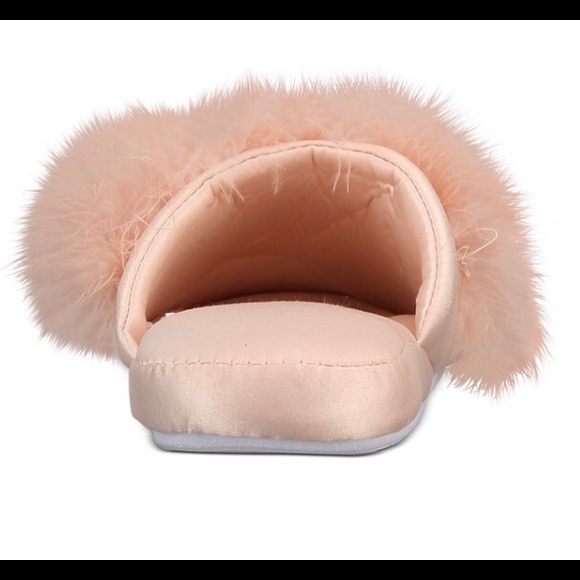INC Wedge Faux Marabou Slippers S M L - Picture 4 of 5